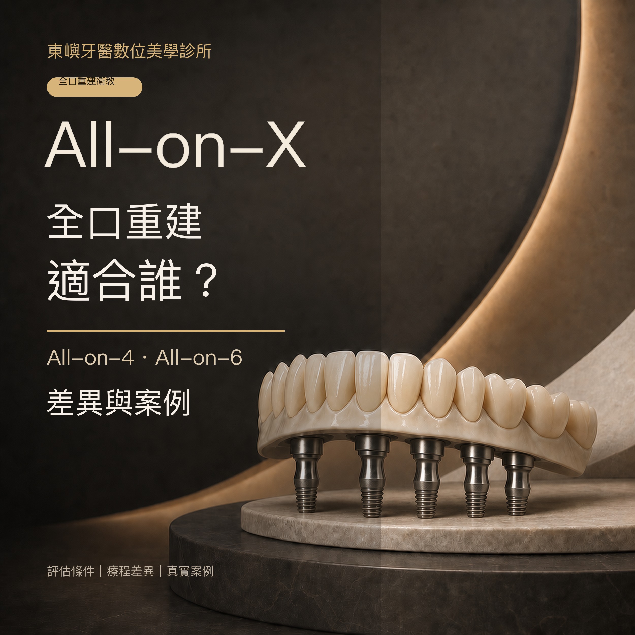 All-on-6 全口重建治療前後對照案例